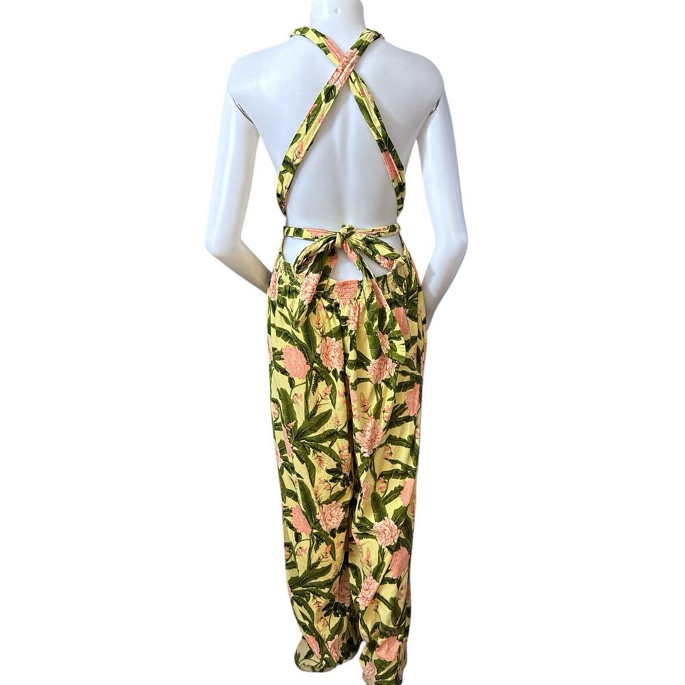 Agua Bendita x Target Women's Peony Botanical Print Jumpsuit Size L (Flaw) - Picture 3 of 10